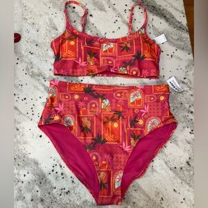 Old Navy High Waisted Bikini Bottoms and Scoop Neck Top Size Large NWT